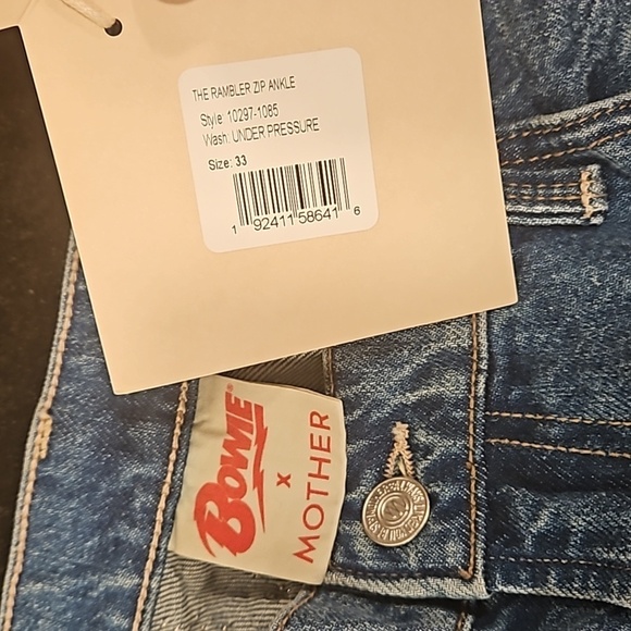 💕BOWIE x MOTHER💕 The Rambler Zip Ankle Jeans ~ Under Pressure 33 NWT - Picture 15 of 16
